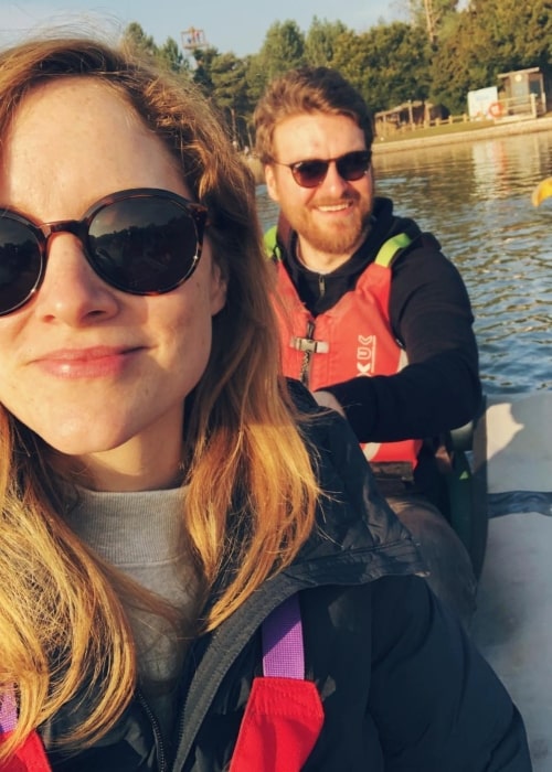 Matt Stokoe as seen in a selfie taken with his girlfriend Sophie Rundle while kayaking in February 2019