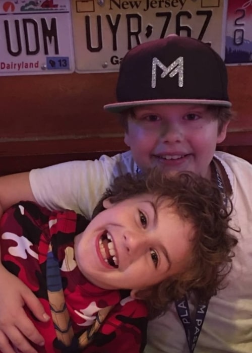 Maxwell Simkins as seen in a picture taken with his brother Oliver on the day of his birthday in Los Angeles, California, in February 2020