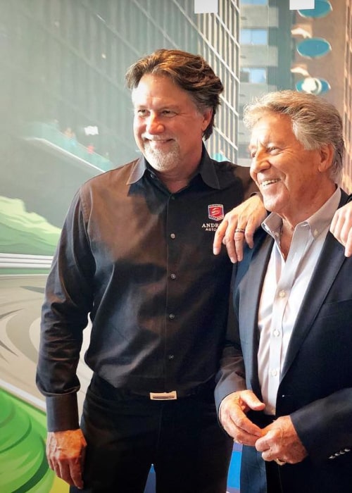 Michael Andretti with his father, as seen in April 2019