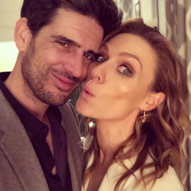 Michaela McManus as seen in a selfie taken with her husband Mike Daniels on the day of their 8th anniversary in July 2019
