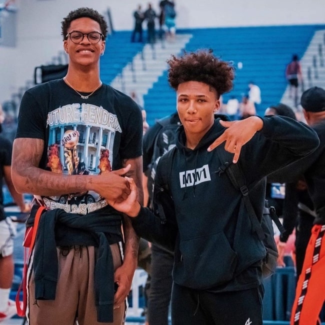 Mikey Williams (Right) as seen while posing for a picture alongside Shareef O'Neal in August 2019