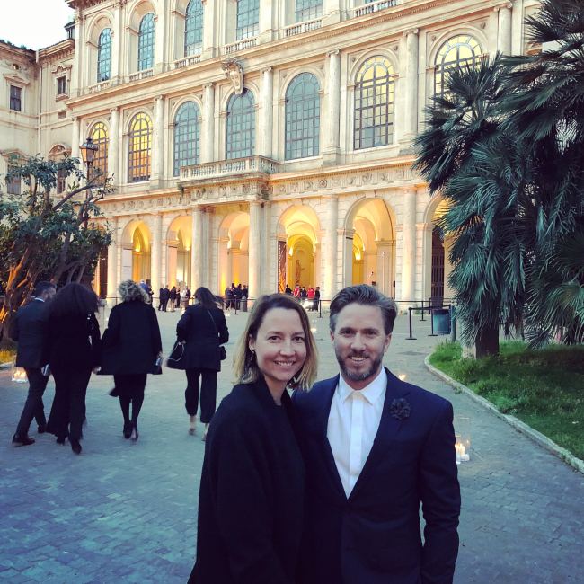 Nick Heidfeld with his wife at Palazzo Barberini in 2018