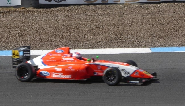 Olli Caldwell pictured at the Knockhill round of the 2017 British F4 Championship