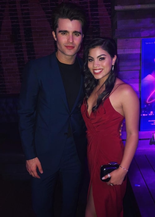 Paola Andino in a picture taken with actor Spencer Boldman at the Liaison Restaurant + Lounge in Los Angeles in October 2018