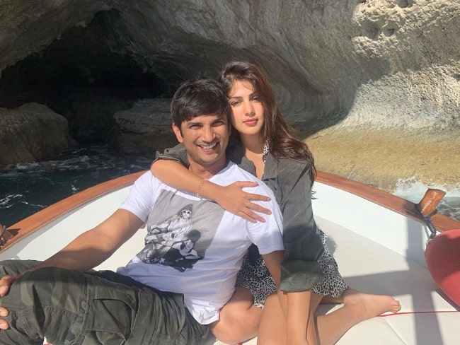 Rhea Chakraborty as seen in a picture along with her late boyfriend Sushant Singh Rajput