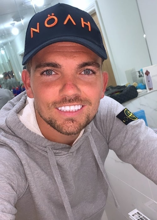 Sam Gowland as seen while taking a selfie in June 2020