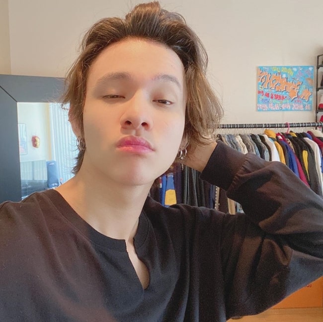 Samuel Kim as seen while clicking a selfie in May 2020