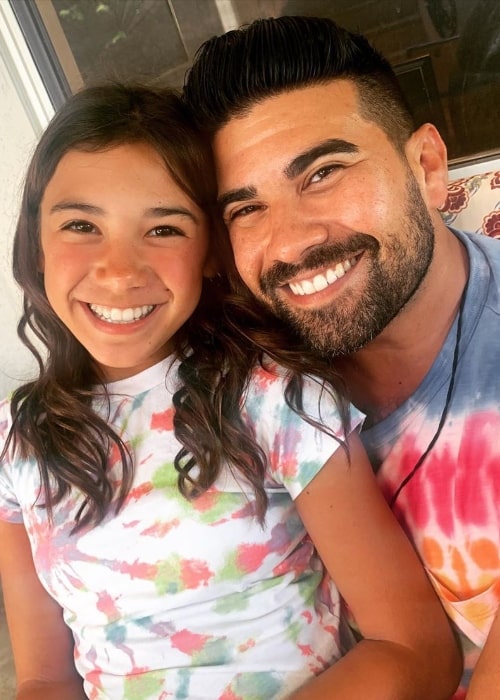 Scarlett Estevez as seen while smiling for a picture alongside her father in June 2020