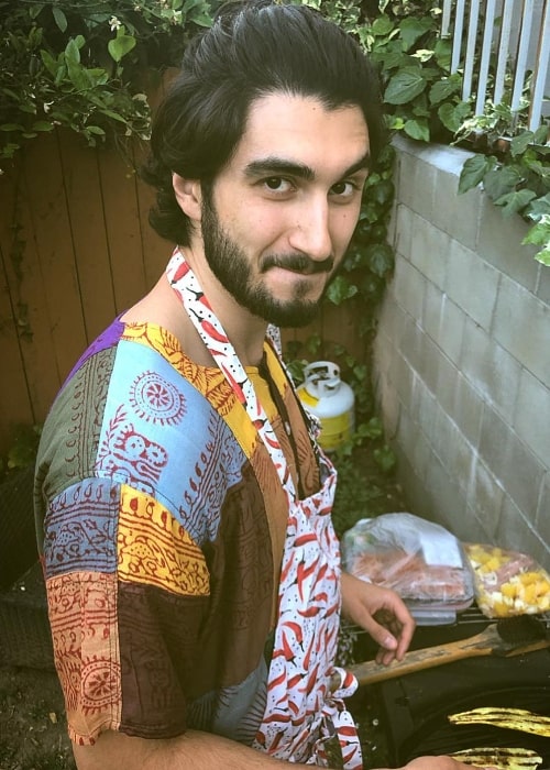 Shayan Sobhian as seen while cooking in Los Angeles, California in April 2019