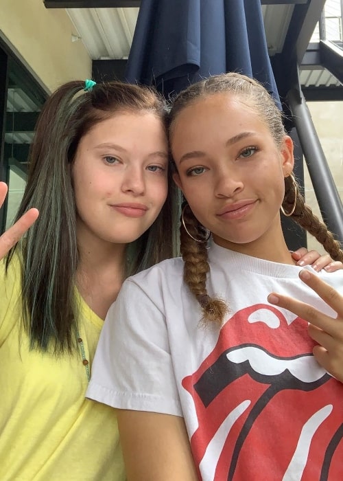 Shelby Simmons (Right) smiling for a picture along with Ella Gibbs in July 2019