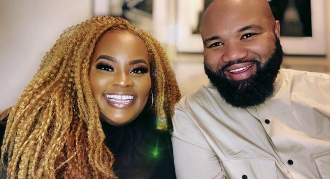 Tasha Cobbs with her husband as seen in May 2020