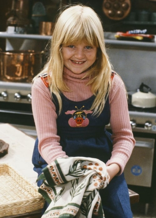 Tina Yothers as seen in a picture that was taken on the set of Family Ties in the past