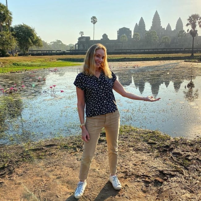 Tracy Pollan as seen in a picture taken near the Angkor Wat in Siem Reap, Cambodia in December 2019