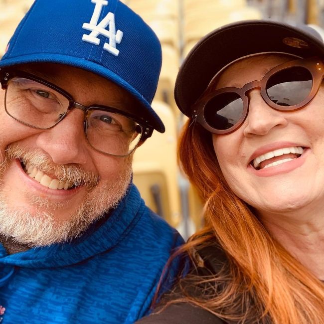 Vicki Lewis as seen with her husband Philip Allen in April 2019