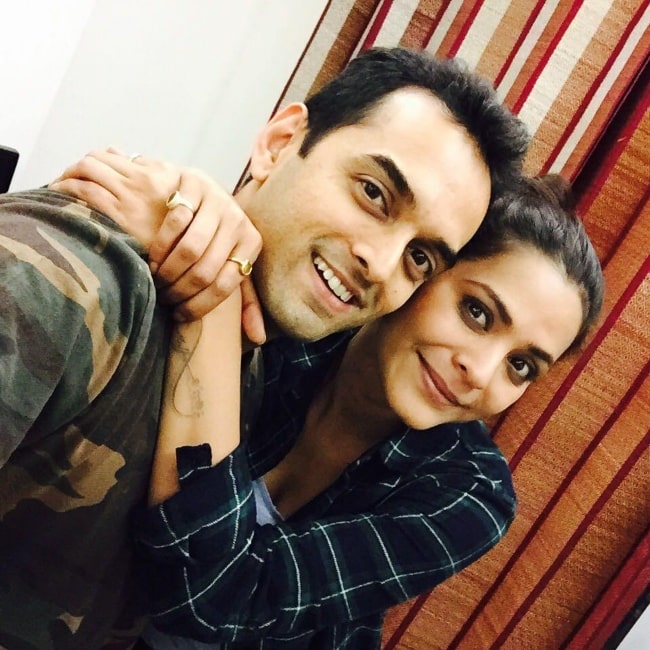 Anuja Sathe with her husband on his birthday in March 2017