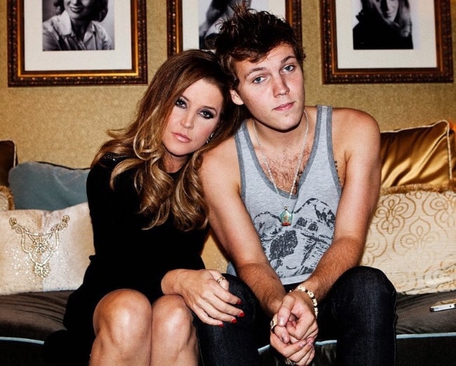 Benjamin Keough as seen in a picture alongside his mother Lisa Marie Presley in 2012