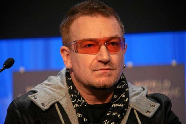 Bono as seen at the Annual Meeting 2008 of the World Economic Forum in Davos, Switzerland on January 24, 2008