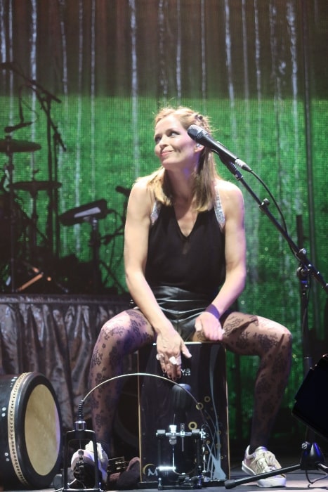 Caroline Corr pictured with performing part of the acoustic set of the White Light tour at London's 02 Arena on January 23, 2016