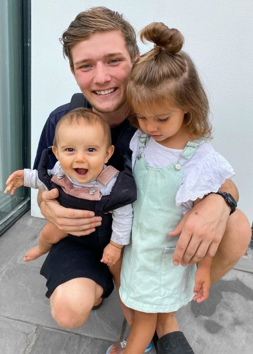 Casey Barker as seen in a picture that was taken with his daughter Harlow and son Lake in June 2020