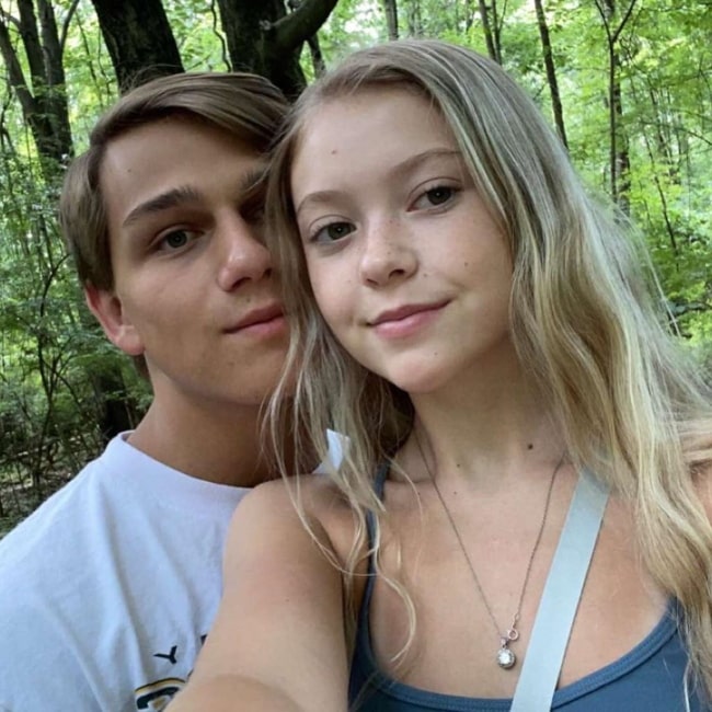 Chase Matthew as seen in a selfie taken with his girlfriend Asha Zapf in June 2020