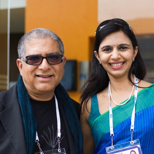 Deepak Chopra as seen in a picture taken with screen writer Aparnaa Malhotra on December 11, 2010