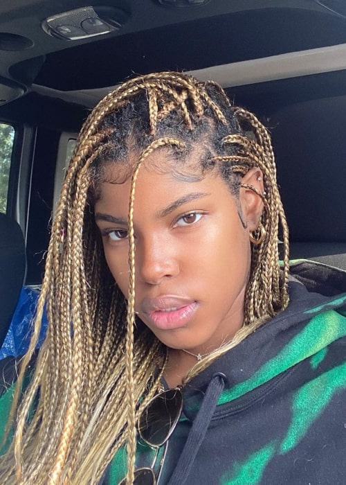 Diamond White in an Instagram selfie from February 2020