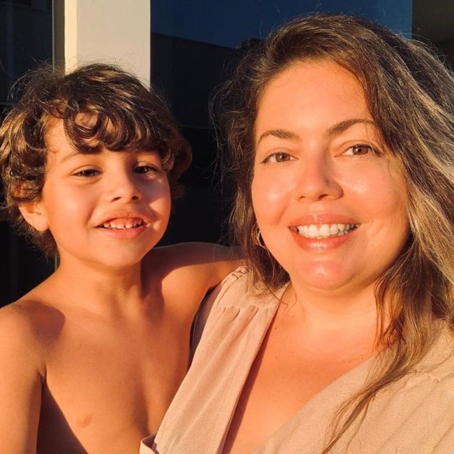 Fluvia Lacerda as seen in a picture with her son Pedro Lacerda that was taken in July 2020