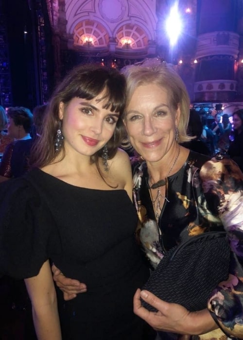 Genevieve Gaunt (Left) smiling for a picture alongside Juliet Stevenson at the London Coliseum in London, England in November 2019