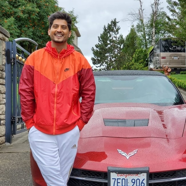 Gurnam Bhullar as seen while posing for a picture with his car in June 2020
