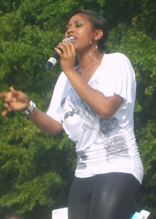 Jazmine Sullivan as seen while performing live at a concert in Columbia, South Carolina in 2008