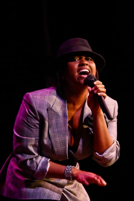 Jazmine Sullivan pictured while performing at an event in February 2009