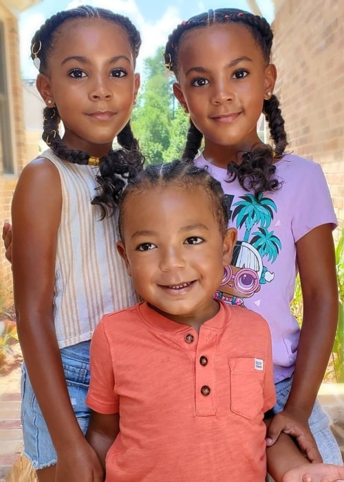 Jersey Tayo McClure as seen in a picture taken with his sisters Ava and Alexis in July 2020