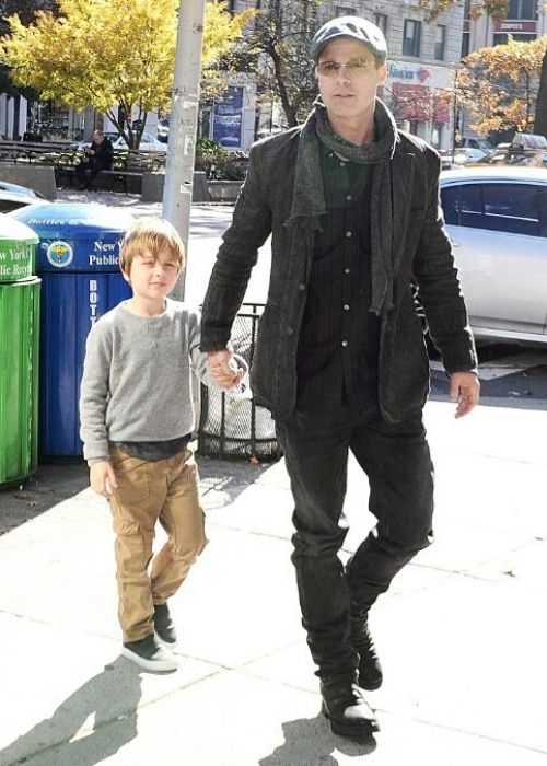 Knox Jolie-Pitt as seen with his dad Brad Pitt