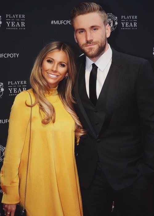 Luke Shaw and Anouska Santos, as seen in May 2018