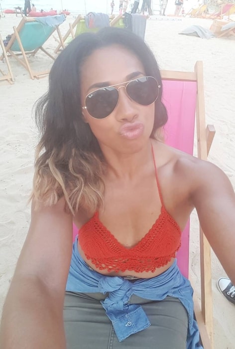 Paulini unwinding in Paradise Beach in Phuket in February 2016