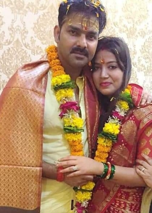 Pawan Singh as seen in a picture taken with his wife Jyoti Singh in the past