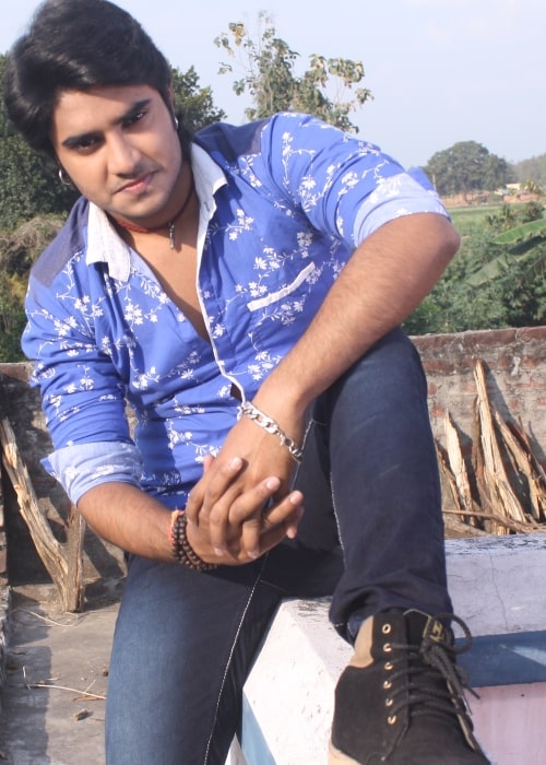Pradeep Pandey as seen in a picture that was taken at the set of his film Dulaara on March 3, 2015