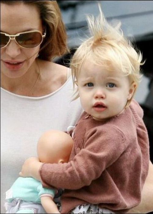 Shiloh Jolie-Pitt seen as a baby