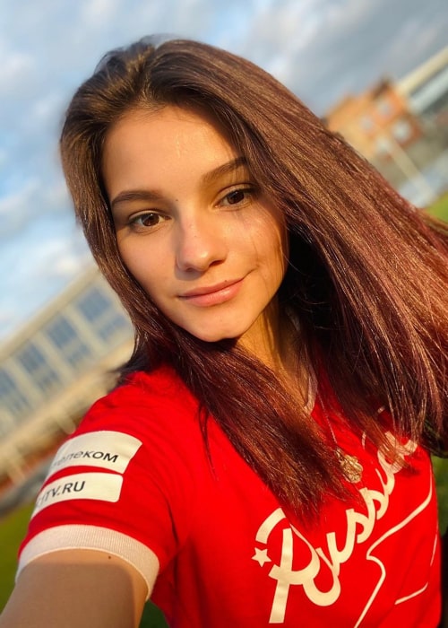 Sofia Samodurova in an Instagram selfie from July 2020