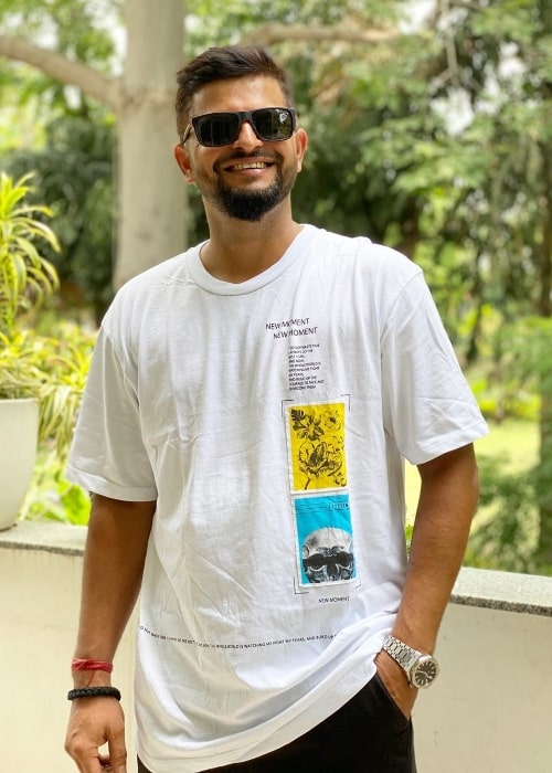 Suresh Raina as seen while smiling for a picture in July 2020