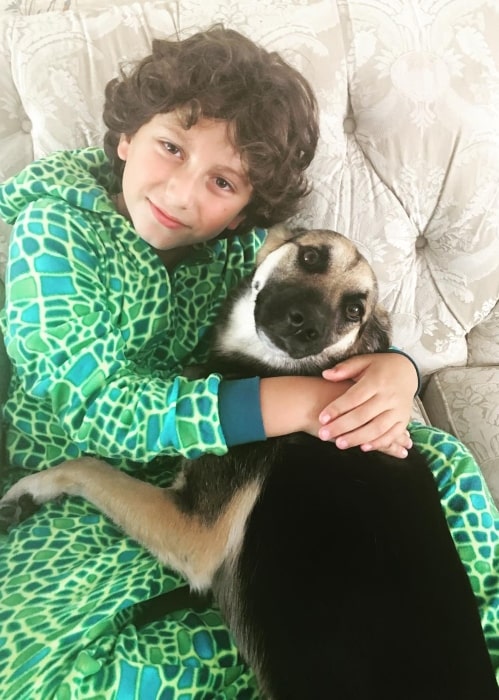 August Maturo in August 2017 with his pet dog Sailor