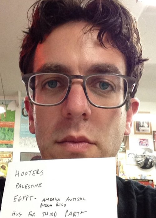 B. J. Novak in an Instagram selfie from August 2013