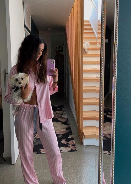 CJ Franco as seen in a selfie taken with her dog in May 2020