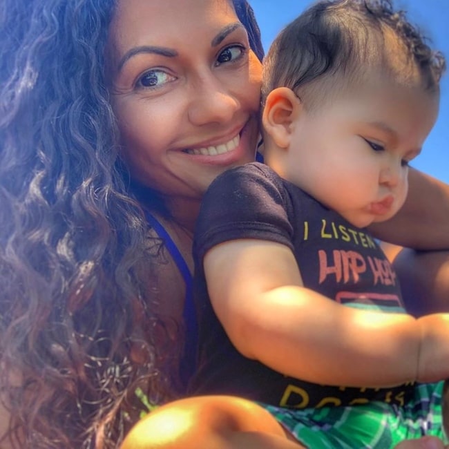 Carmen Serano as seen in a selfie that was taken with her grandson in July 2020