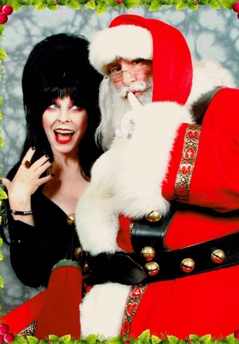 Cassandra Peterson declaring her Christmas to be complete after a visit from Santa in December 2019