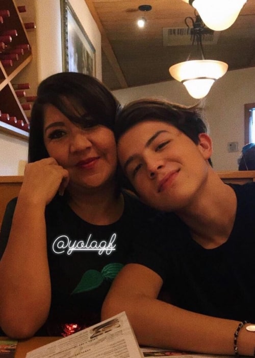 Diego Vela as seen in a picture that was taken with his mother in May 2020