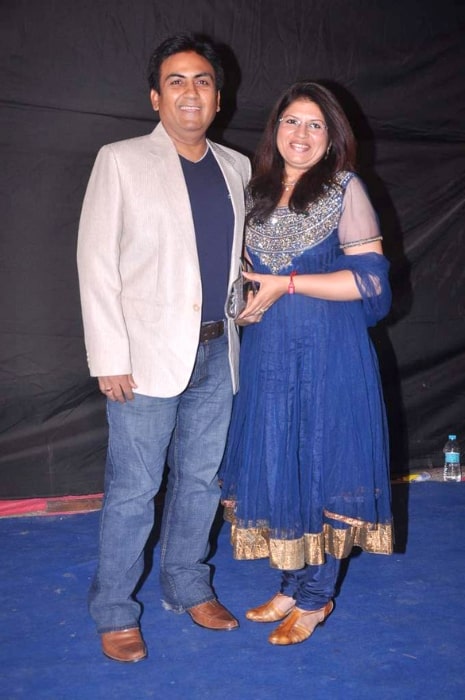 Dilip Joshi and his wife at Colors Indian Telly Award in June 2012