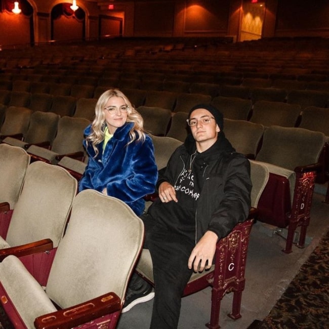 Gordy De St. Jeor as seen in a picture that was taken with singer and actress Rydel Lynch at the The Hanover Theatre and Conservatory for the Performing Arts in November 2019