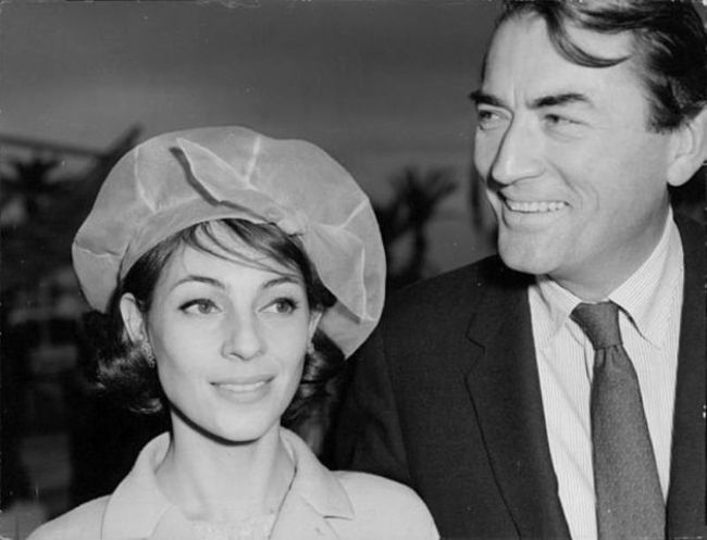 Gregory Peck and wife Veronique as seen together in the 1950s