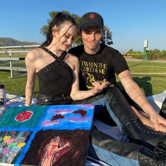 Kalama Epstein as seen in a picture taken with his beau Daniela Leon in June 2020